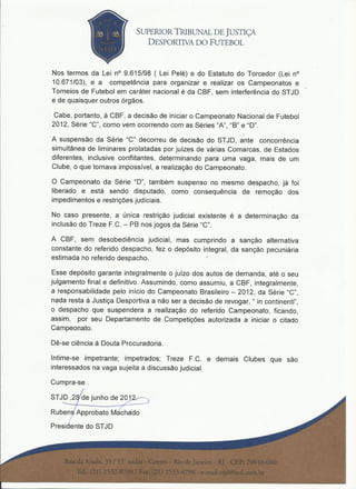 Despacho do STJD para a Série C