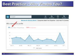 37
Best Practice - Who Viewed You?
 
