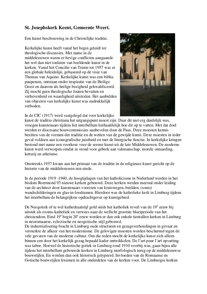 St josephskerk Keent beschouwing