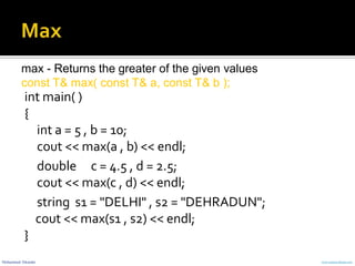 Stl algorithm-Basic types | PPT