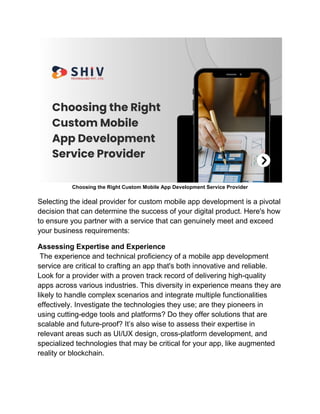 Top Features of Effective Custom Mobile Applications | PDF
