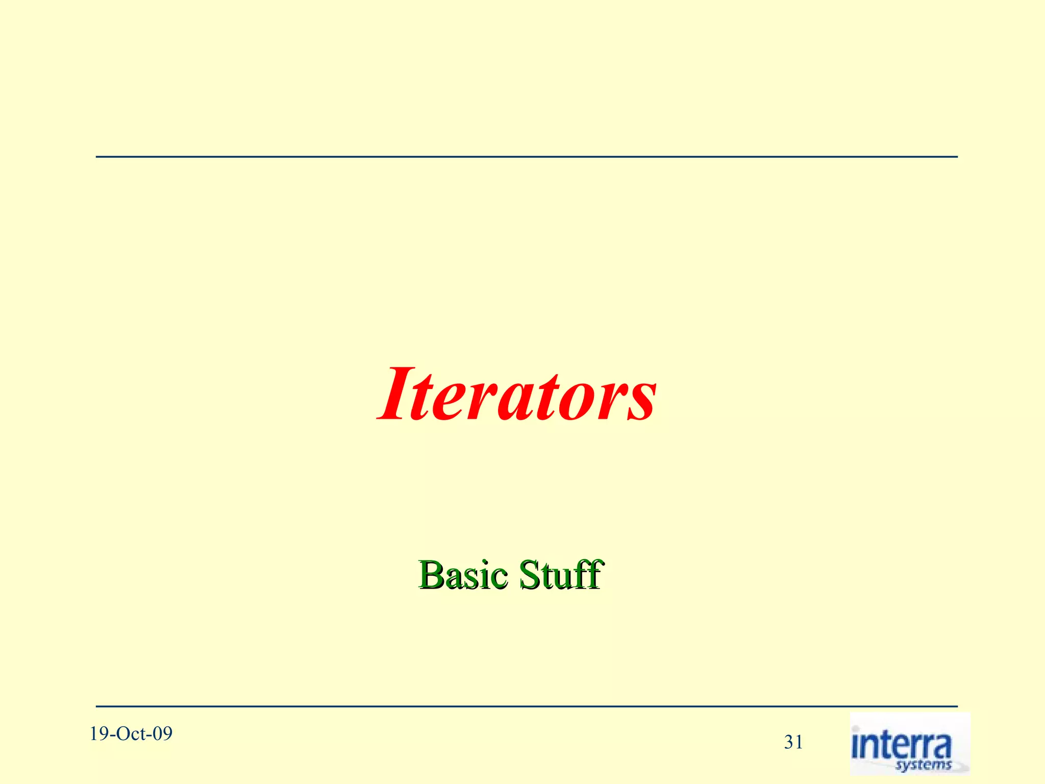 Iterators Basic Stuff 
