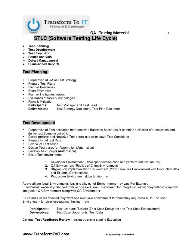 stlc how to prepare test strategy document