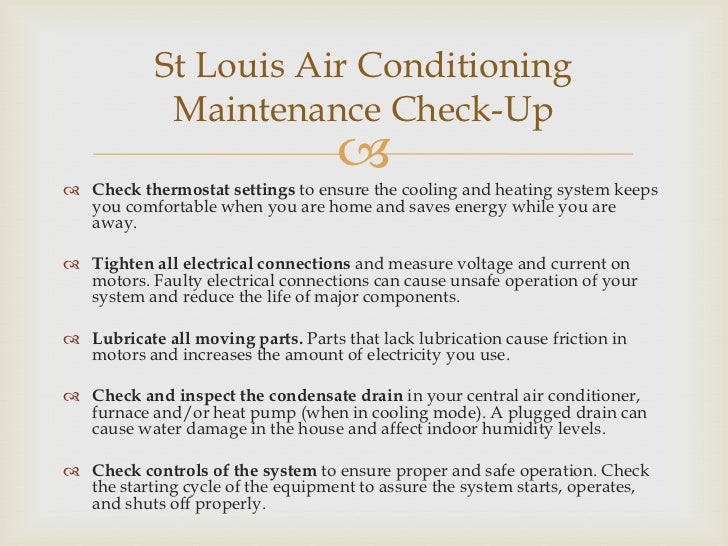 St louis heating and cooling air conditioning maintenance check up tips