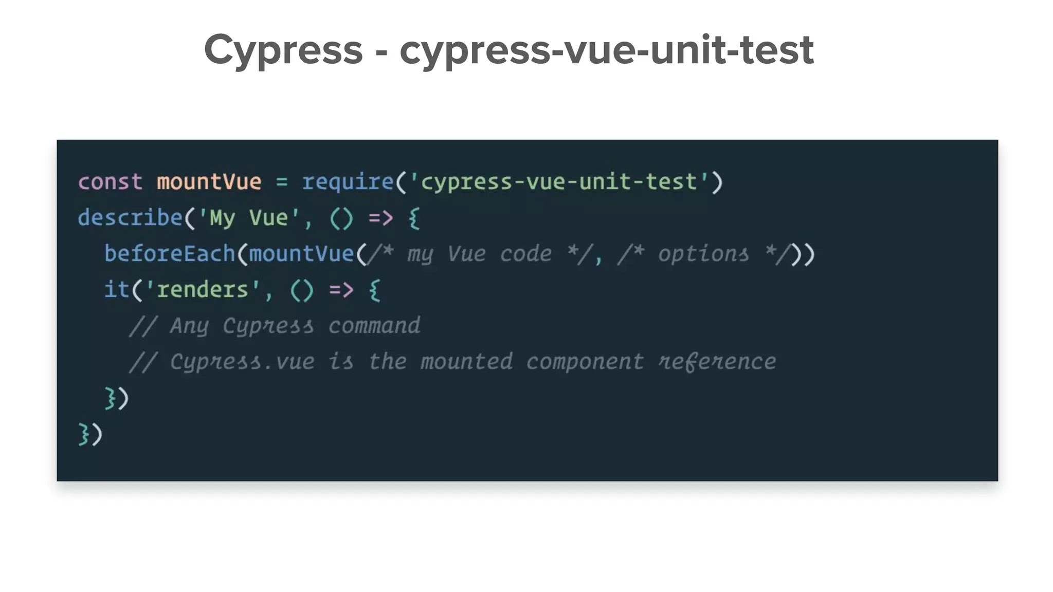 Cypress - cypress-vue-unit-test
 
