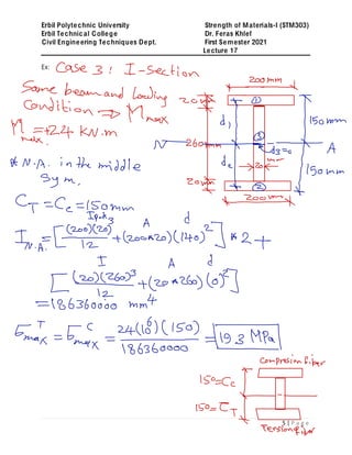 Bending stress in Beams annotated | PDF