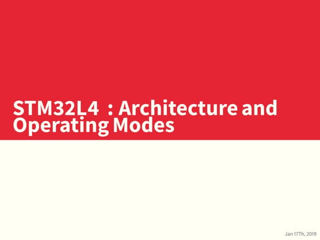STM32L4 Architecture and Operating Modes | PDF