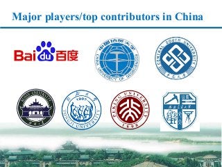 Major players/top contributors in China
 