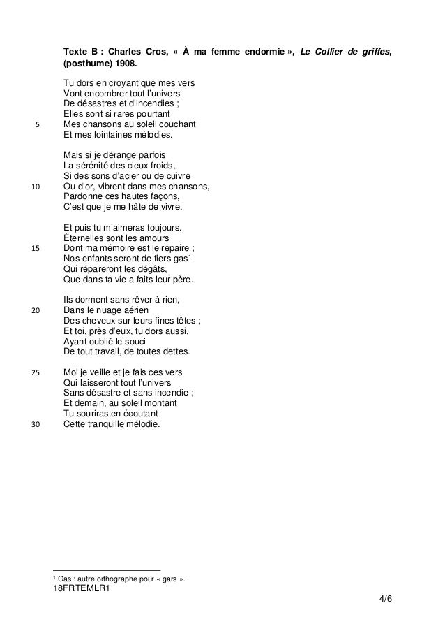corrigé bac de francais - Commentaire et dissertation