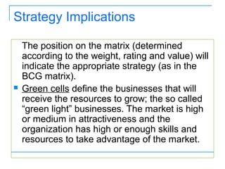 Implication Matrix Strategies of strategic management | PPT