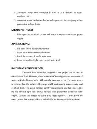 Simple Automatic Water Level Controller | DOCX