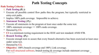 Purpose of testing, Dichotomies, taxonomy of bugs: Flow graphs and Path ...