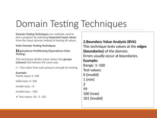 Domain Testing In Software Testing Methodology STM_Unit of software testing and management | PPTX