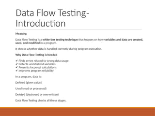 STM_Unit of software testing and management | PPTX