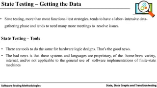 State, State Graphs and Transition testing: state graphs, good & bad ...