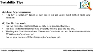 State, State Graphs and Transition testing: state graphs, good & bad ...