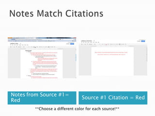 Notes from Source #1=
Red
Source #1 Citation = Red
**Choose a different color for each source!**
 