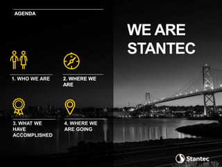 WE ARE
STANTEC
1. WHO WE ARE
3. WHAT WE
HAVE
ACCOMPLISHED
4. WHERE WE
ARE GOING
 