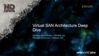 Virtual SAN Architecture Deep
Dive
STO1279
Christos Karamanolis, VMware, Inc
Christian Dickmann, VMware, Inc
 