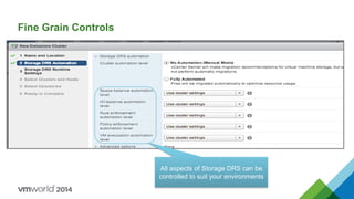 Fine Grain Controls
All aspects of Storage DRS can be
controlled to suit your environments
 