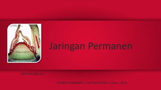 Jaringan Permanen
PERTEMUAN 4-5
DOSEN PENGAMPU : LIA FIKAYUNIAR, S.Farm., M.Si
 