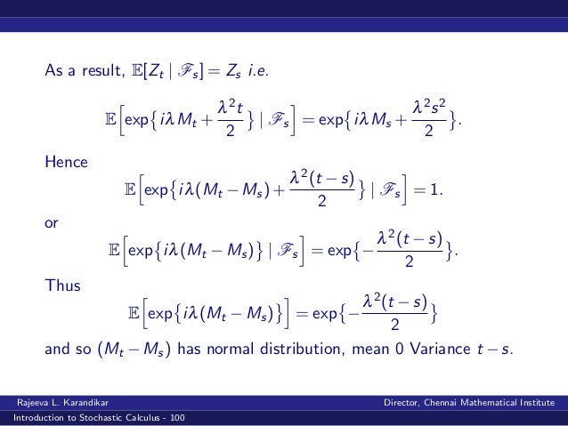 Stochastic calculus