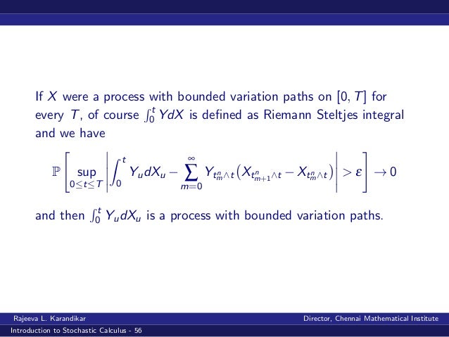 Stochastic calculus