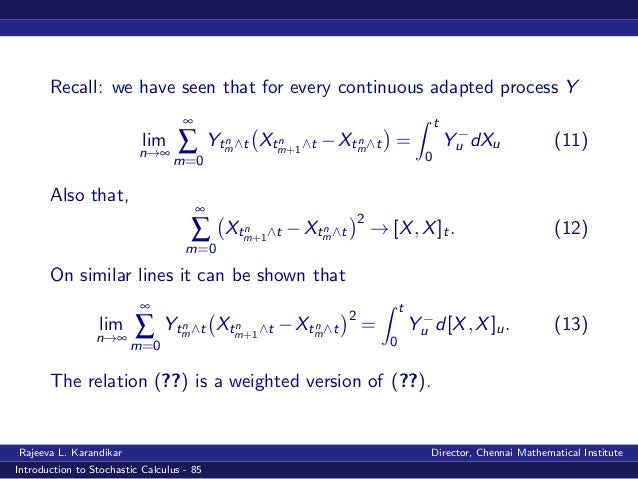 Stochastic calculus