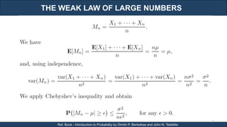 THE WEAK LAW OF LARGE NUMBERS
RJEs: Remote job entry points
116
Ref. Book - Introduction to Probability by Dimitri P. Bertsekas and John N. Tsitsiklis
 