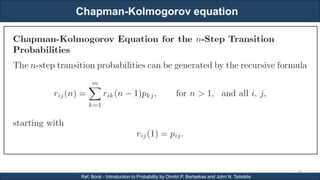 Chapman-Kolmogorov equation
RJEs: Remote job entry points
58
Ref. Book - Introduction to Probability by Dimitri P. Bertsekas and John N. Tsitsiklis
 