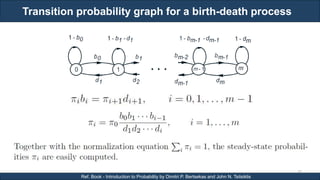 Transition probability graph for a birth-death process
RJEs: Remote job entry points
76
Ref. Book - Introduction to Probability by Dimitri P. Bertsekas and John N. Tsitsiklis
 