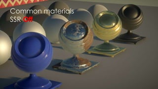 SIGGRAPH 2015: Advances in Real-Time Rendering course
Common materials
SSR
 