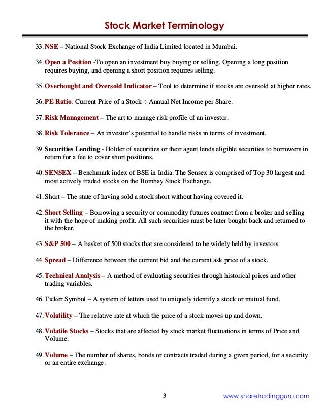 Stock Market Terminology for Beginners