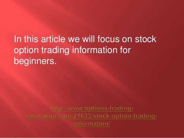 Information about stock options