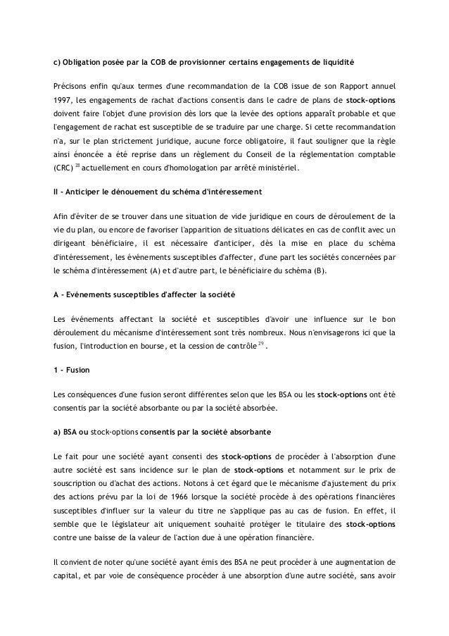 Pee et stock options