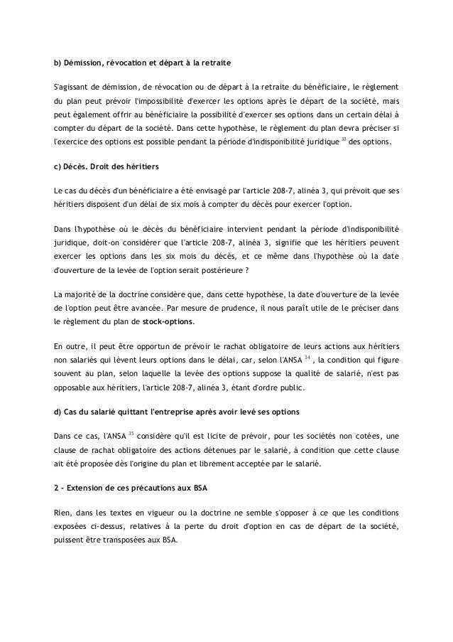 Pee et stock options