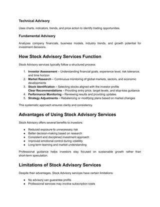 Advisory Function Stock Advisory: A Smart Guide to Confide | PDF