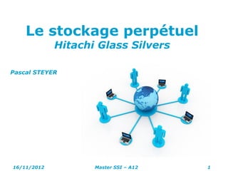 Le stockage perpétuel
Hitachi Glass Silvers
Pascal STEYER
16/11/2012 Master SSI – A12 1
 