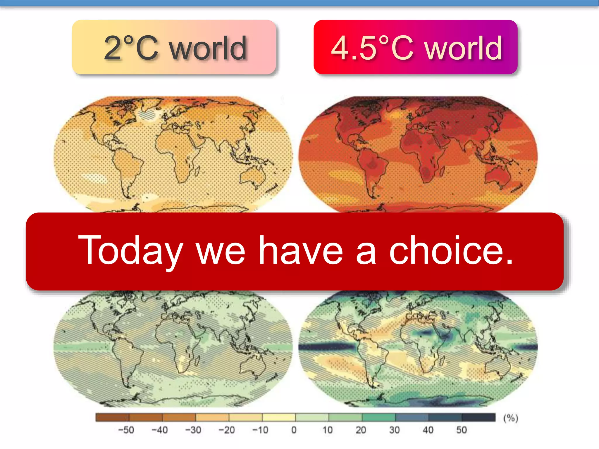 4.5°C world2°C world
Today we have a choice.
 