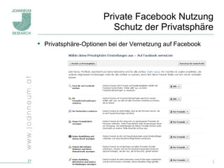 Private Facebook Nutzung Schutz der Privatsphäre Privatsphäre-Optionen bei der Vernetzung auf Facebook 