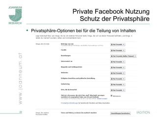 Private Facebook Nutzung Schutz der Privatsphäre Privatsphäre-Optionen bei für die Teilung von Inhalten 