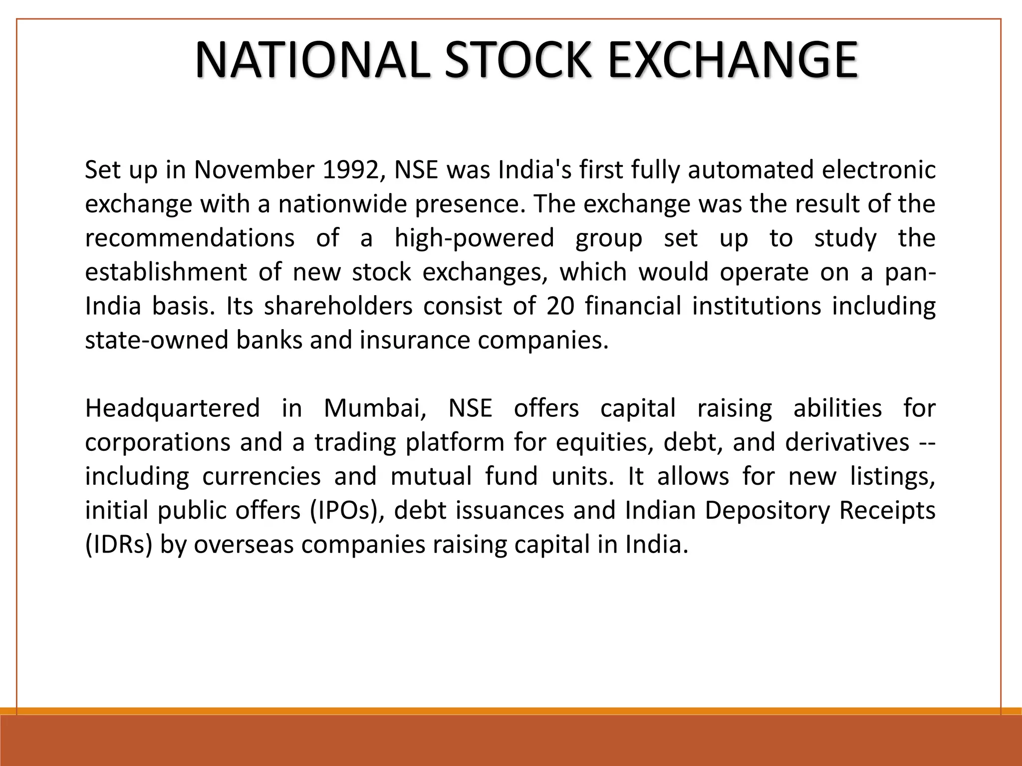 Stock Exchanges In India Pptx
