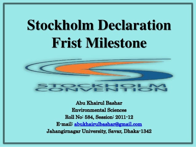 Stockholm Declaration Stockholm Declaration