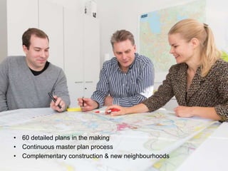• 60 detailed plans in the making
• Continuous master plan process
• Complementary construction & new neighbourhoods