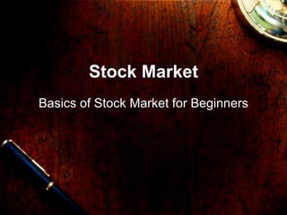 Stock Market Basics of Stock Market for Beginners 