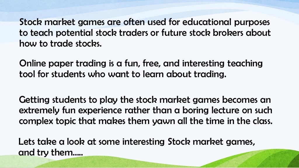 Stock market game