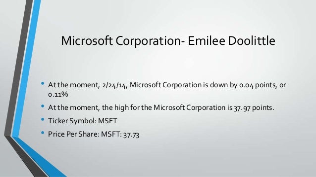 what is the stock symbol for microsoft corporation