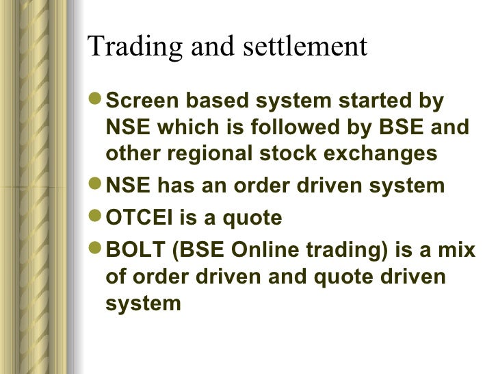 Bse online trading system meaning