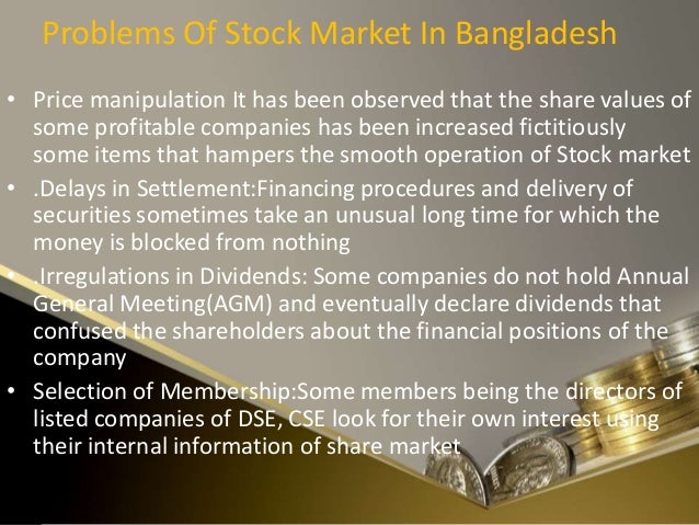 Report on stock market of bangladesh