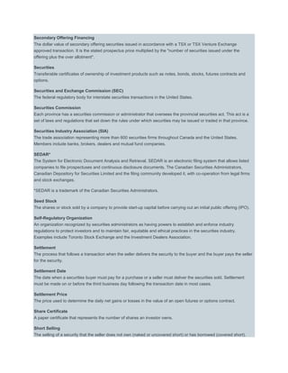 Stock market terms | DOCX